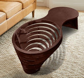 Corsica Helical Coffee Table 100% Natural Solid Wood & Toughened Glass Infinity Spiral Look